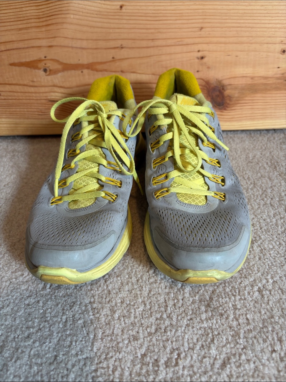 Nike Neon Yellow Athletic Shoes.